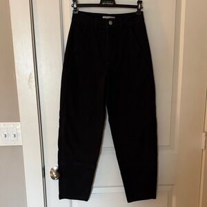 Everlane Organic Cotton Wide Leg Utility Pants Black Size 0 Regular